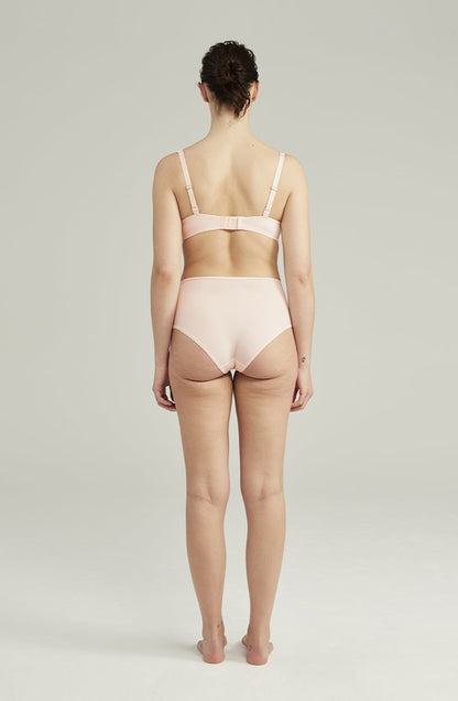 Second Skin High Waist Stretch Brief Blush Pink Seamless Smoothing Underwear