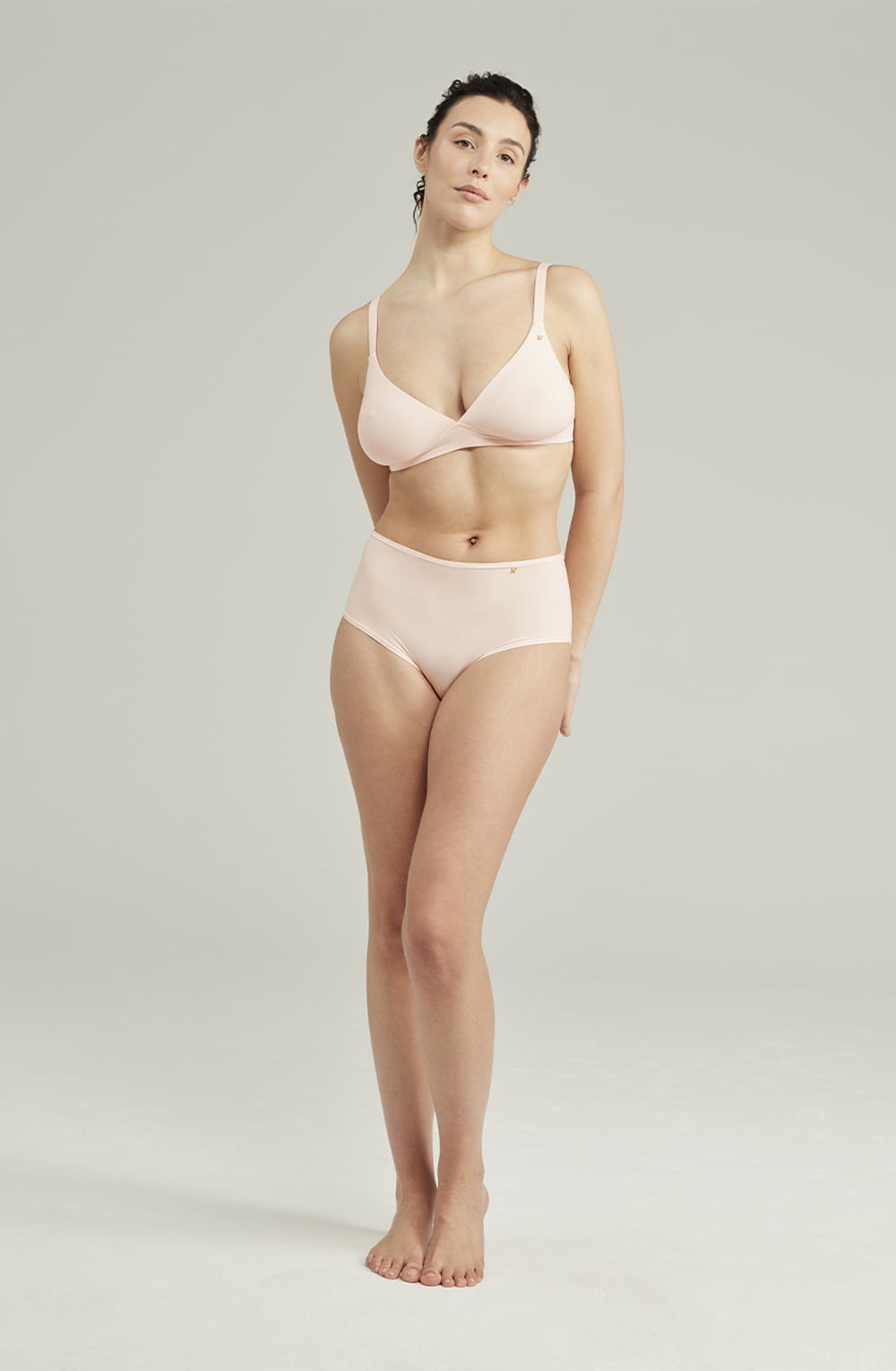 Second Skin High Waist Stretch Brief Blush Pink Seamless Smoothing Underwear