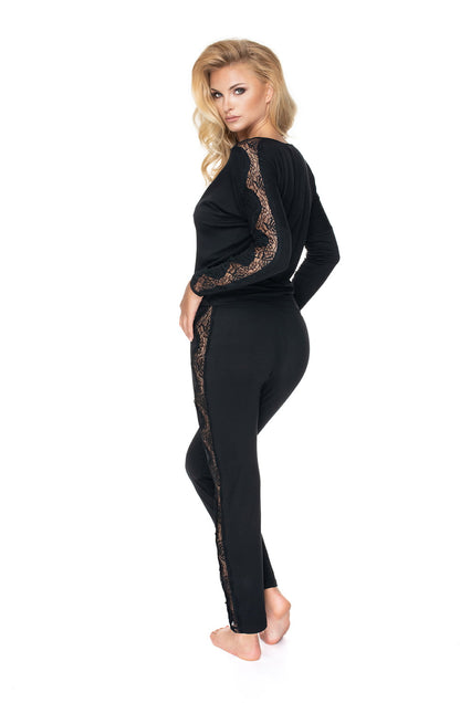 Irall Pandora Black Lace Trim Elegant Pyjama Set