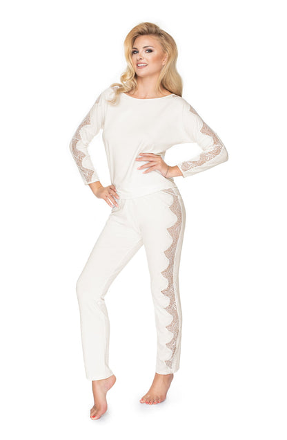 Irall Pandora Ecru Lace Trim Elegant Pyjama Set
