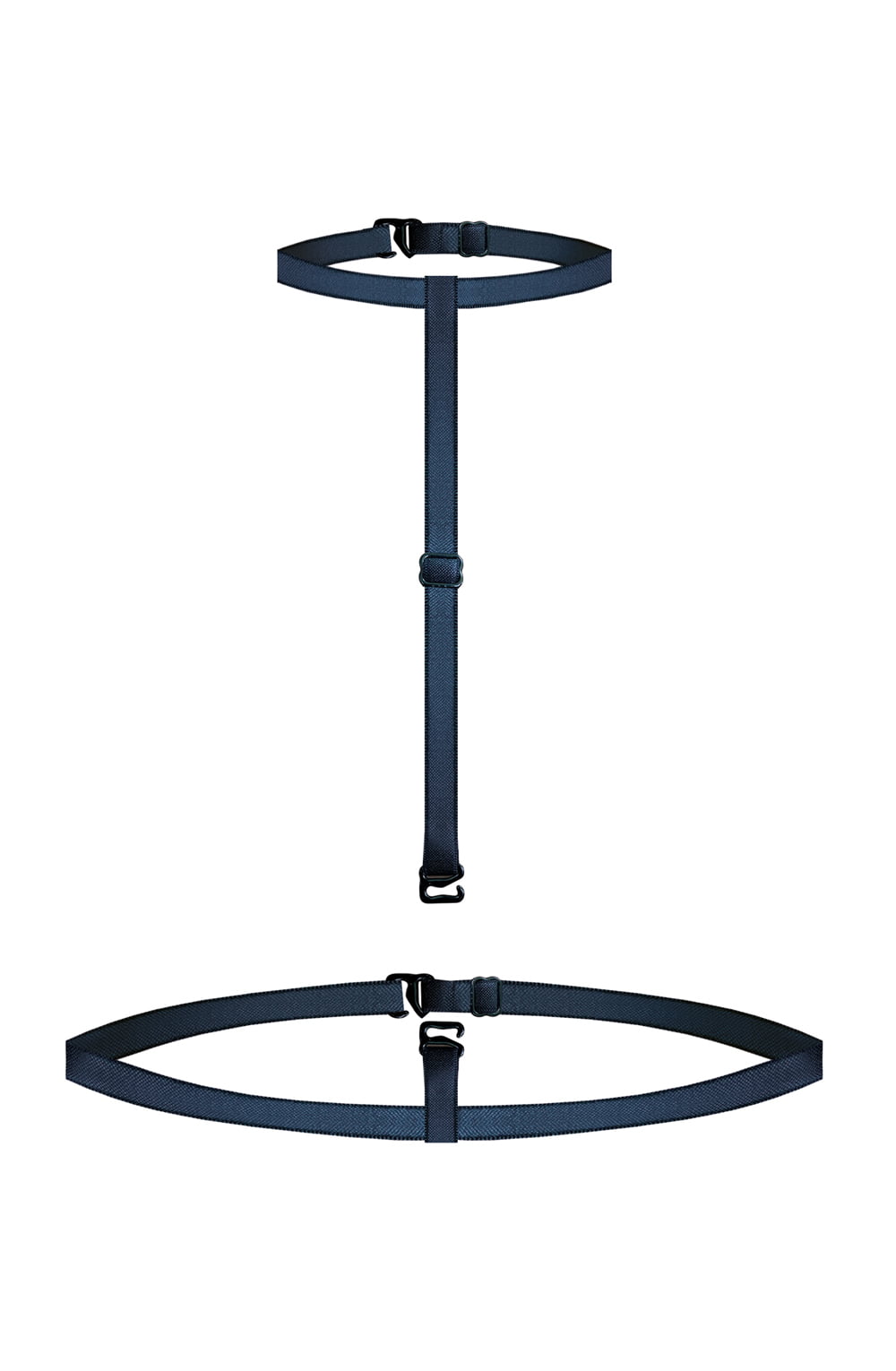 Roza Torfi Adjustable Black Choker Necklace with Center Jewel