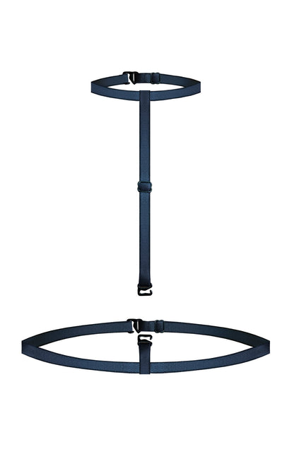 Roza Torfi Adjustable Black Choker Necklace with Center Jewel