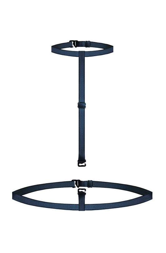Roza Torfi Adjustable Black Choker Necklace with Center Jewel