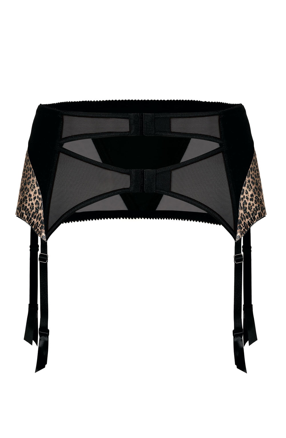 Roza Zoje Black Leopard Print waist detail Belt with Glitter Finish