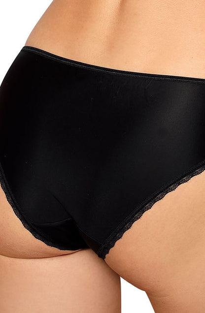 Roza Anuk Black Embroidered Brief with Jewel Detail Underwear