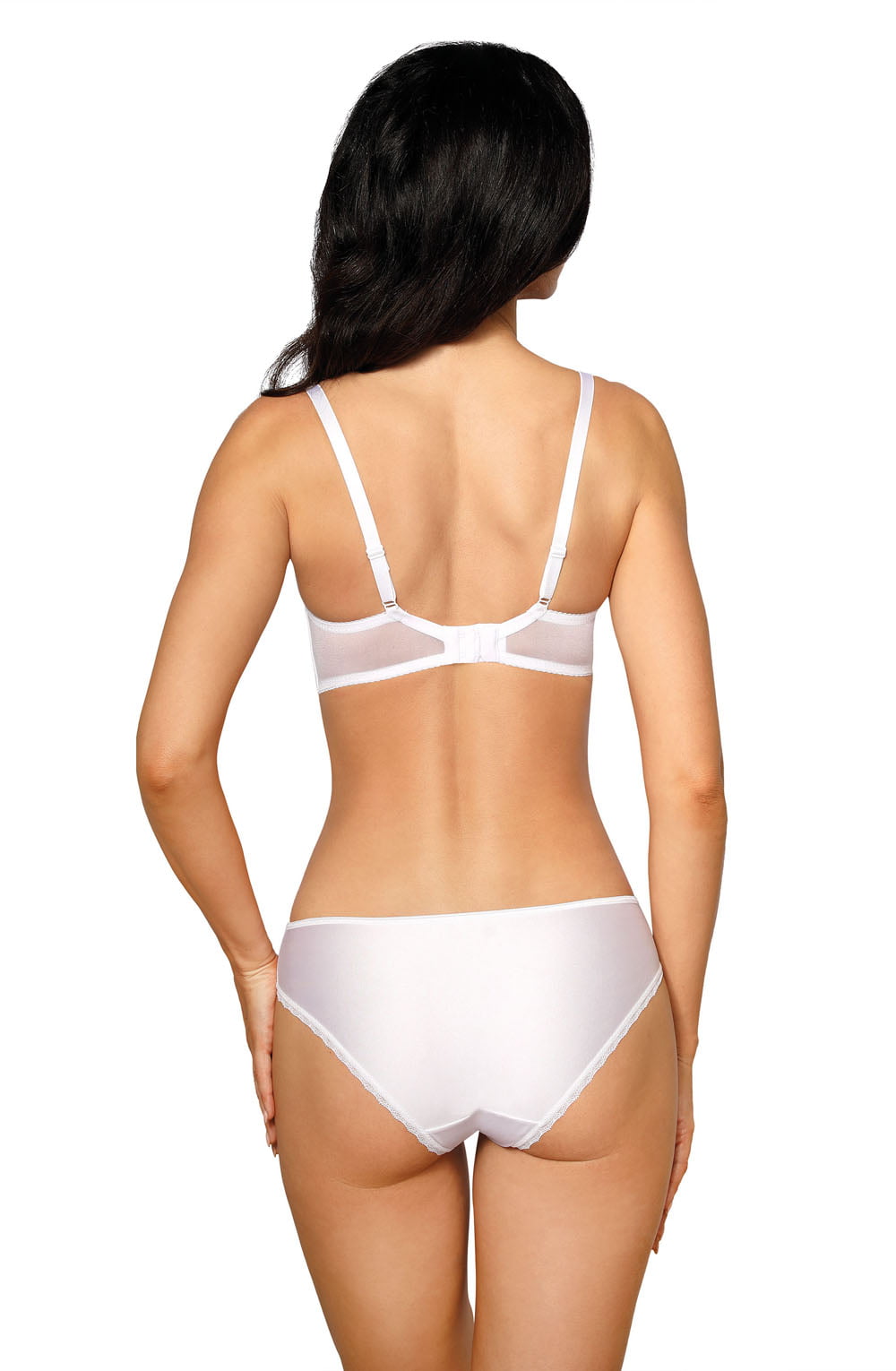 Roza Anuk White Soft Cup Bra with Embroidered Detailing and Lace Trim for Women