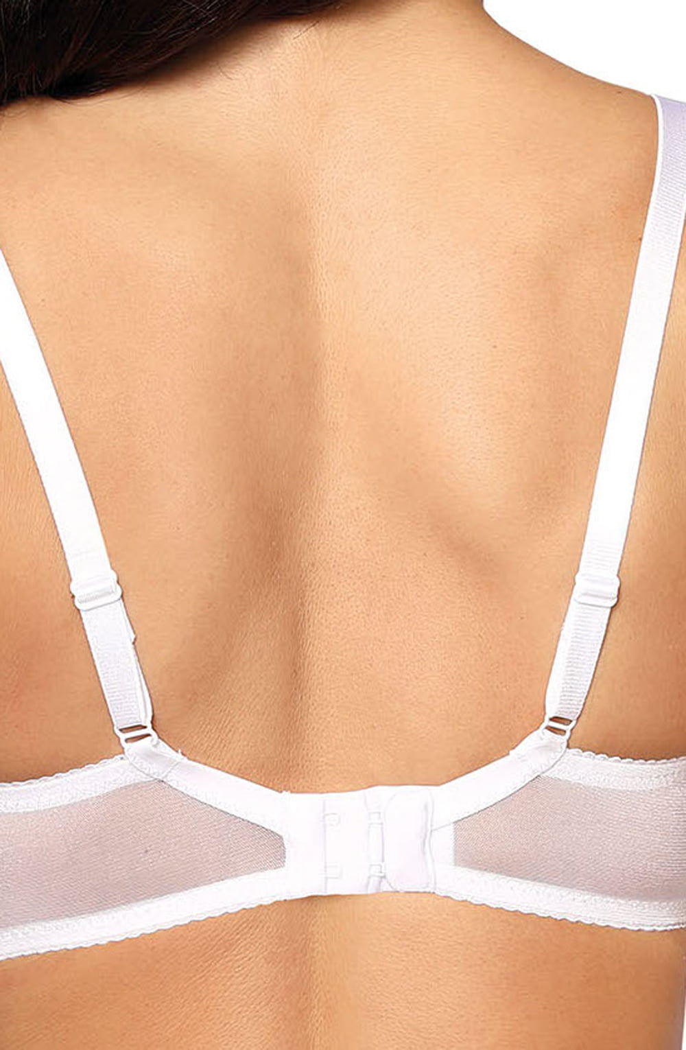 Roza Anuk White Soft Cup Bra with Embroidered Detailing and Lace Trim for Women