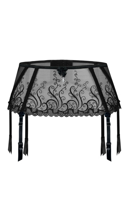Roza Anuk Black Embroidered waist detail Belt with Adjustable Straps for Women