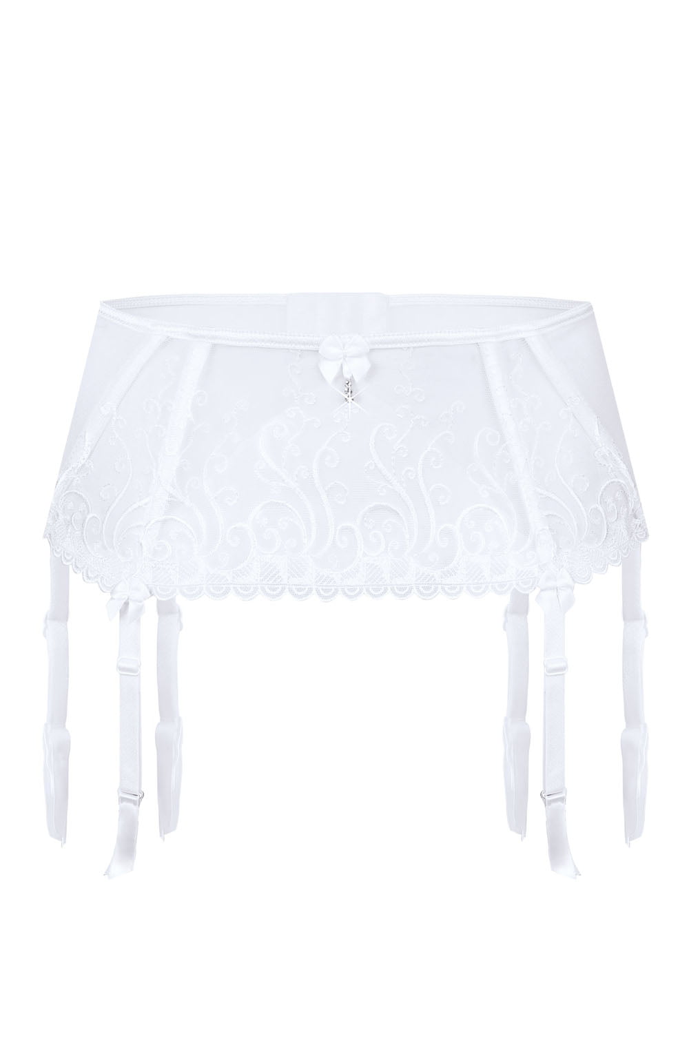 Roza Anuk White Embroidered waist detail Belt with Adjustable Straps and Jewel Detail