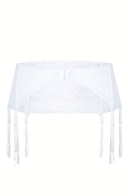 Roza Anuk White Embroidered waist detail Belt with Adjustable Straps and Jewel Detail