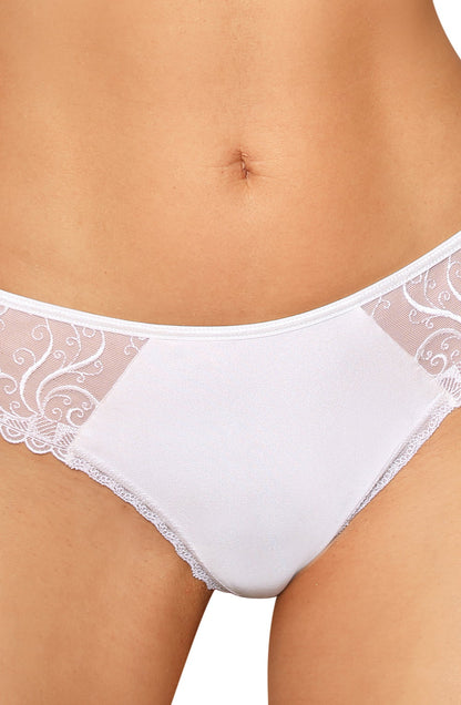 Roza Anuk White Embroidered Soft Stretch Fabric Matching Brief Underwear