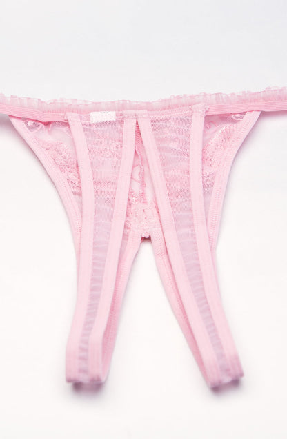 Shirley of Hollywood Pink Scalloped Embroidered Matching Brief