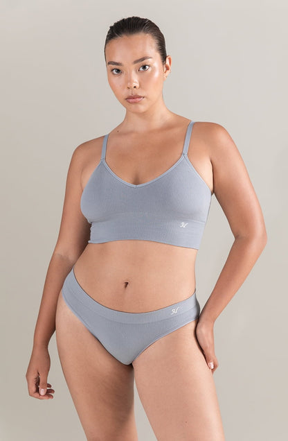 TENCEL™ Seamless Longline Bralette Storm Grey Sustainable Soft Crop Top