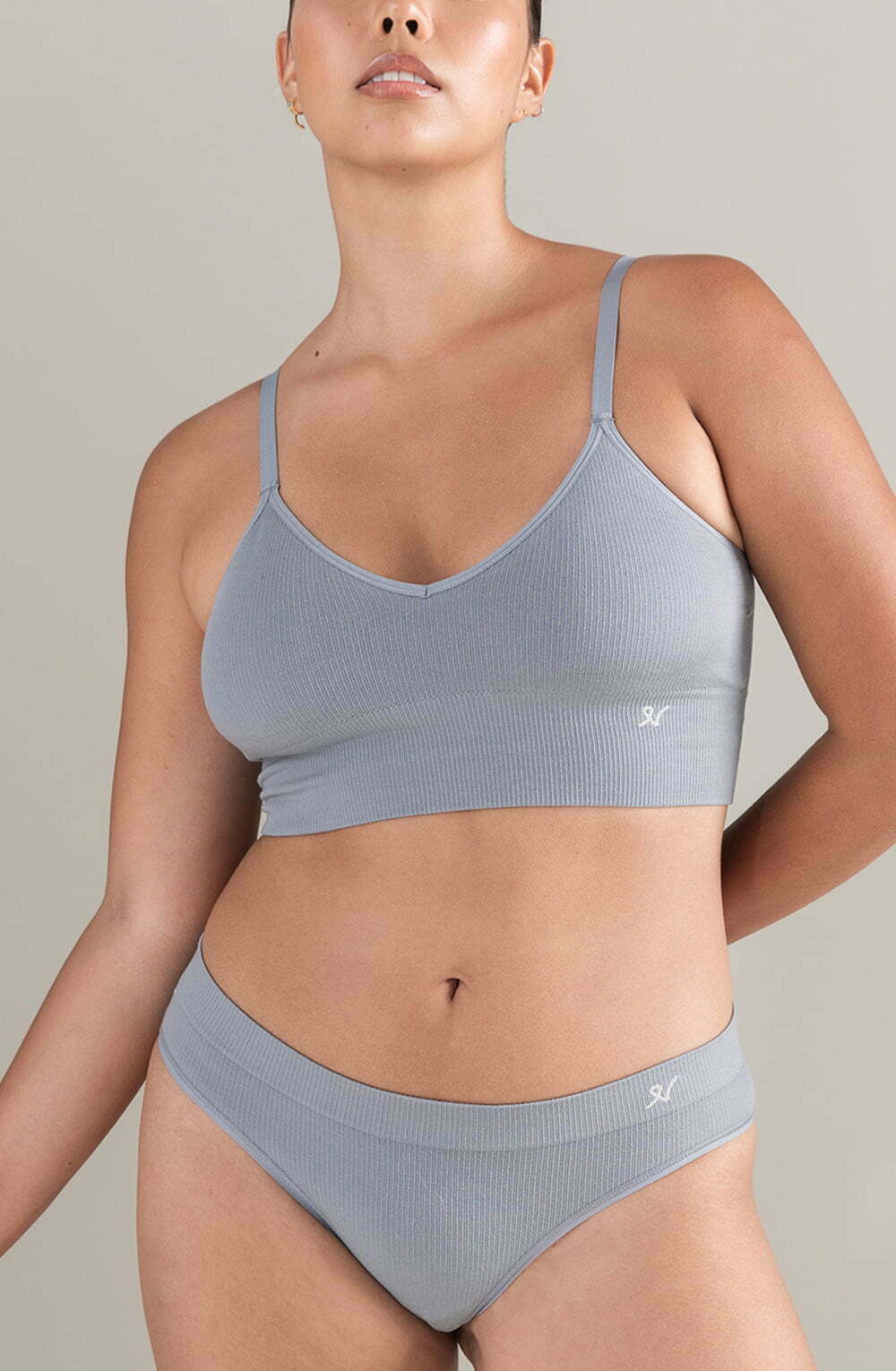 TENCEL™ Seamless Longline Bralette Storm Grey Sustainable Soft Crop Top