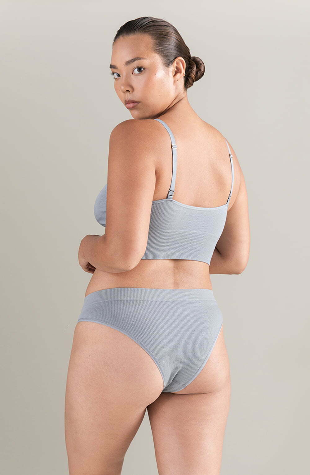 TENCEL™ Seamless Longline Bralette Storm Grey Sustainable Soft Crop Top
