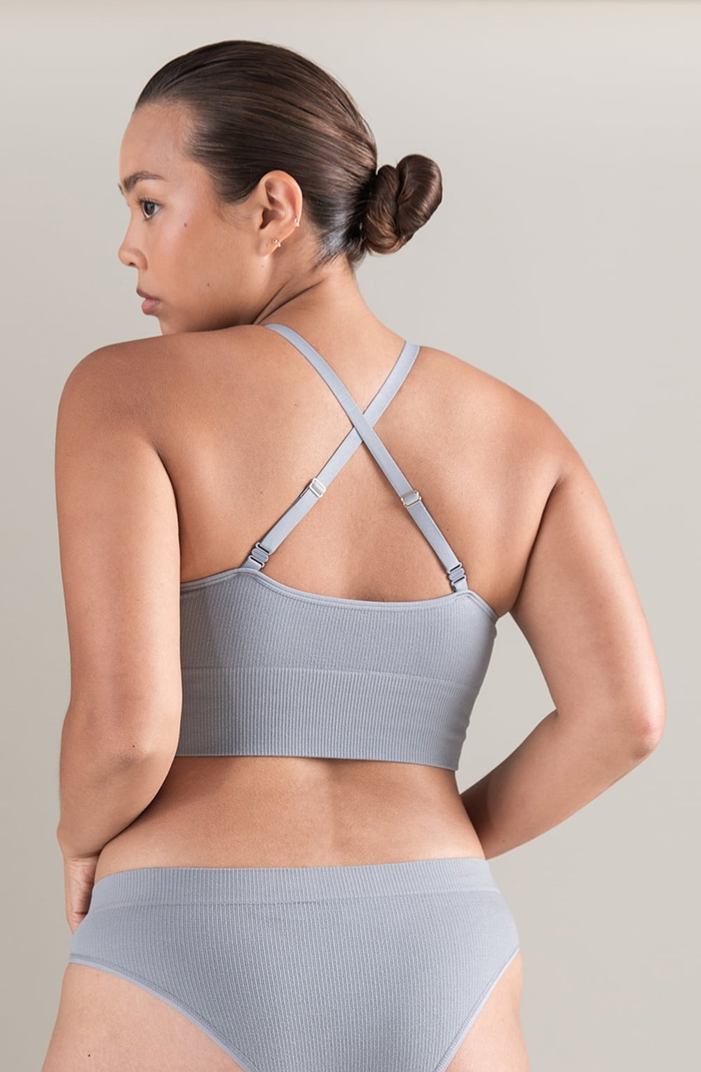 TENCEL™ High Leg Brief Storm Grey Sustainable Seamless Underwear