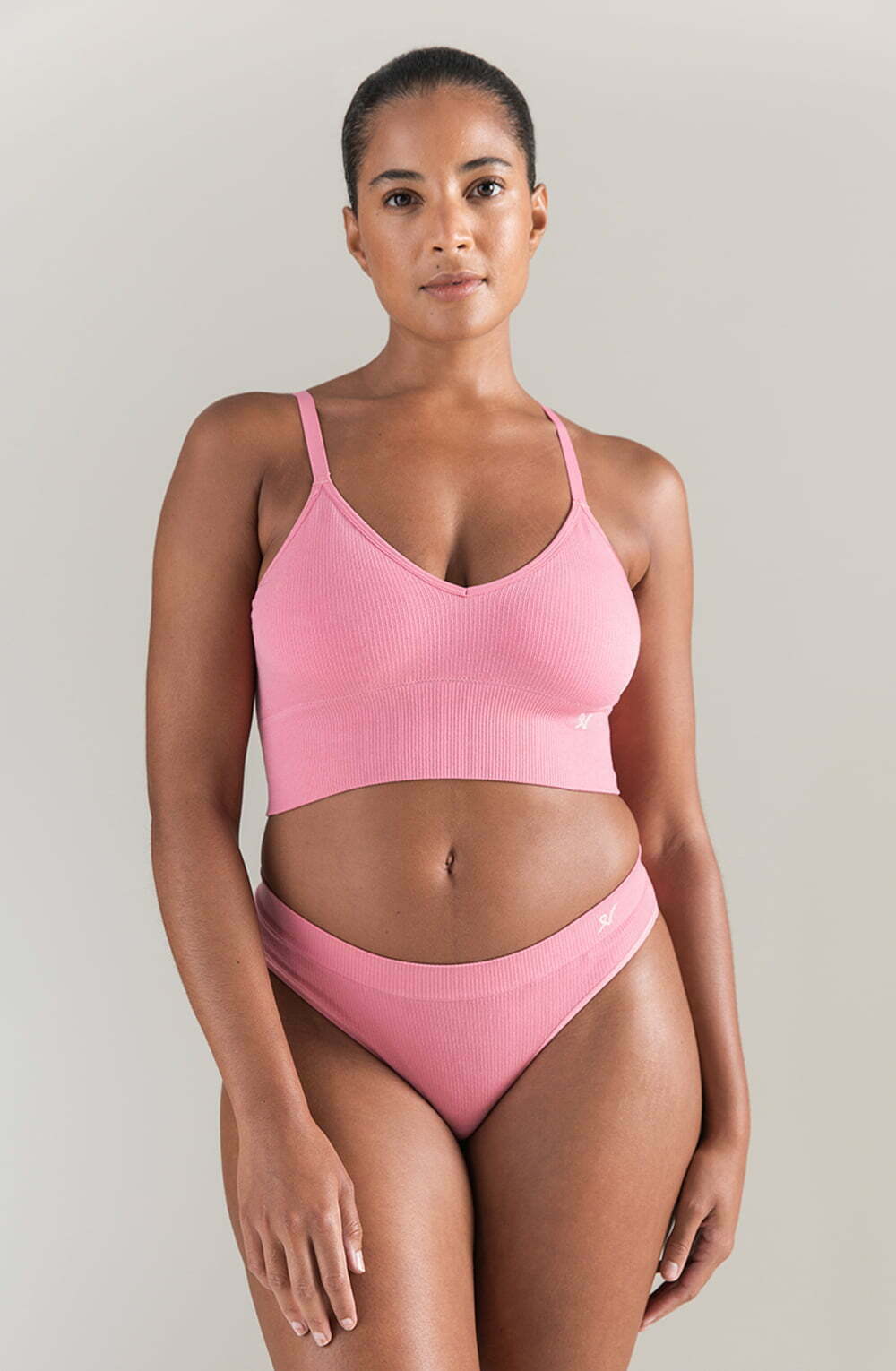 TENCEL™ Seamless Rose Pink Longline Bralette Sustainable Soft Crop Top