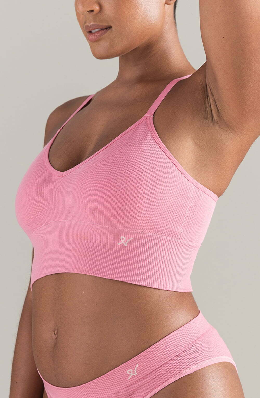 TENCEL™ Seamless Rose Pink Longline Bralette Sustainable Soft Crop Top