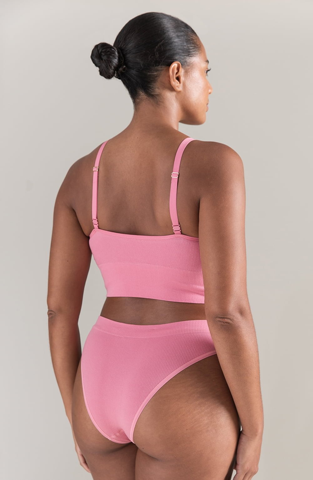 TENCEL™ Seamless Rose Pink Longline Bralette Sustainable Soft Crop Top