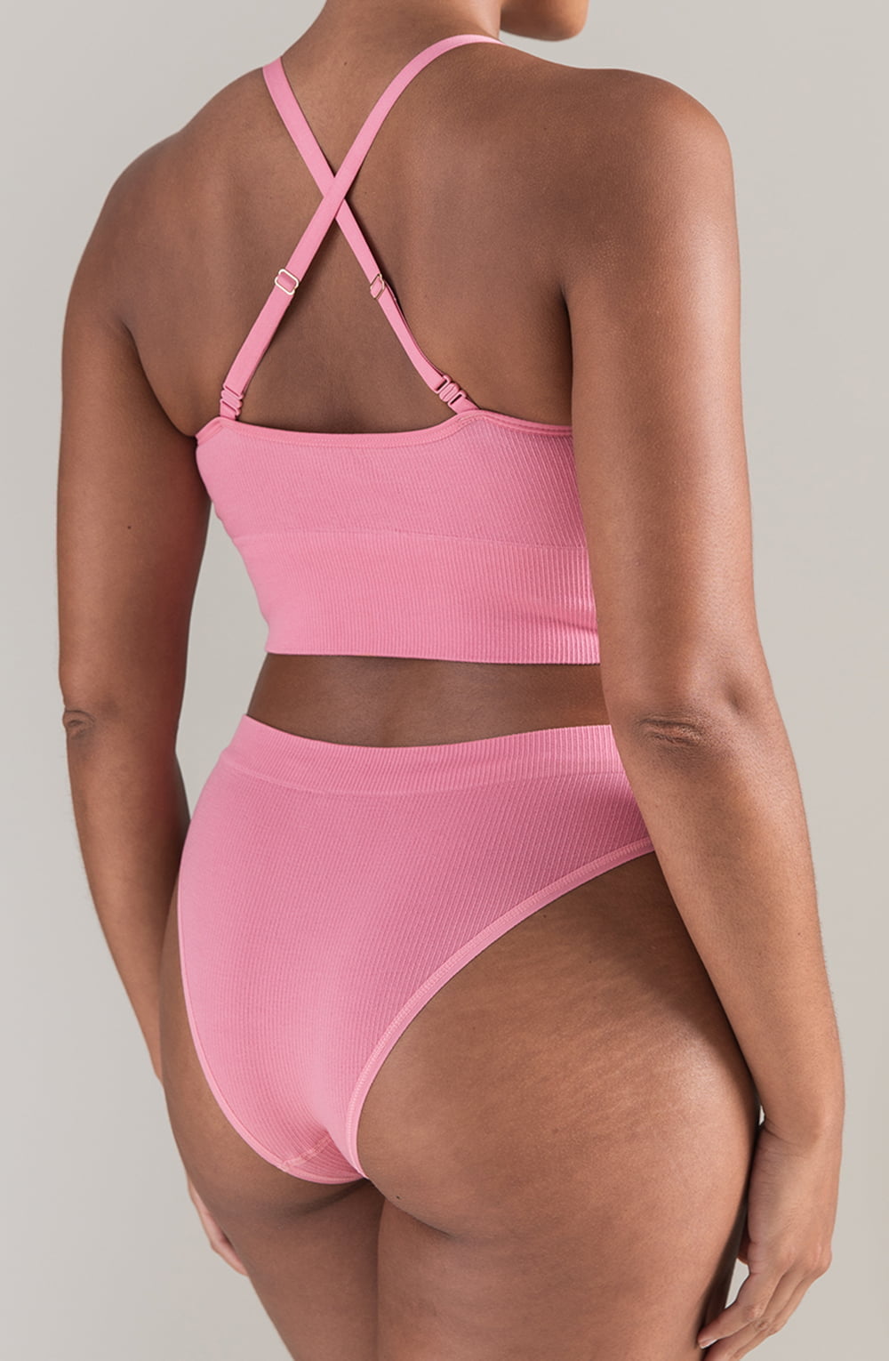 TENCEL™ High Leg Seamless Brief Rose Pink Sustainable Ultra-Soft Underwear