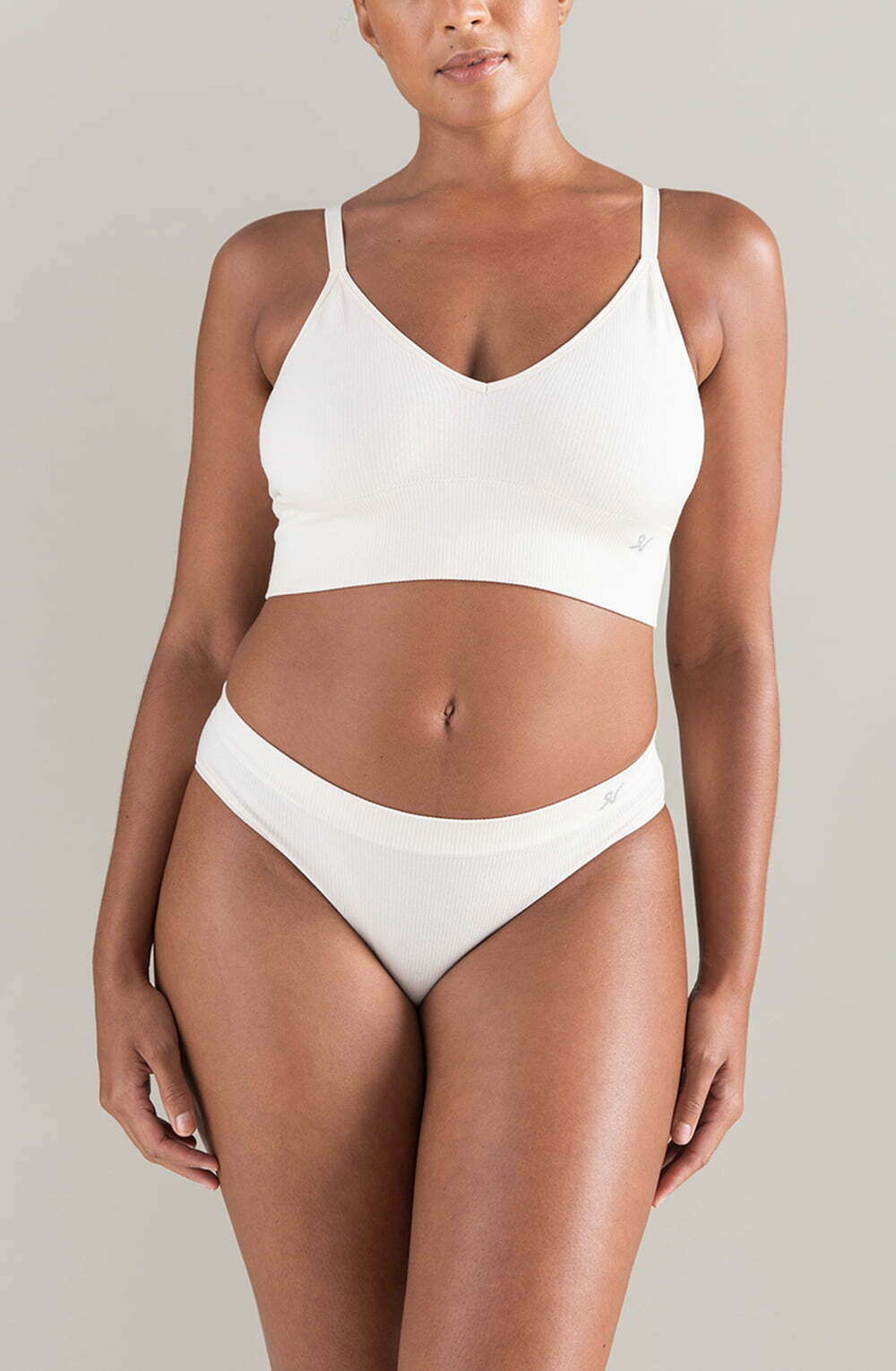 TENCEL™ High Leg Brief White Sand Sustainable Seamless Underwear