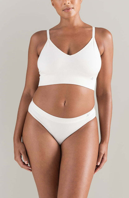 TENCEL™ High Leg Brief White Sand Sustainable Seamless Underwear