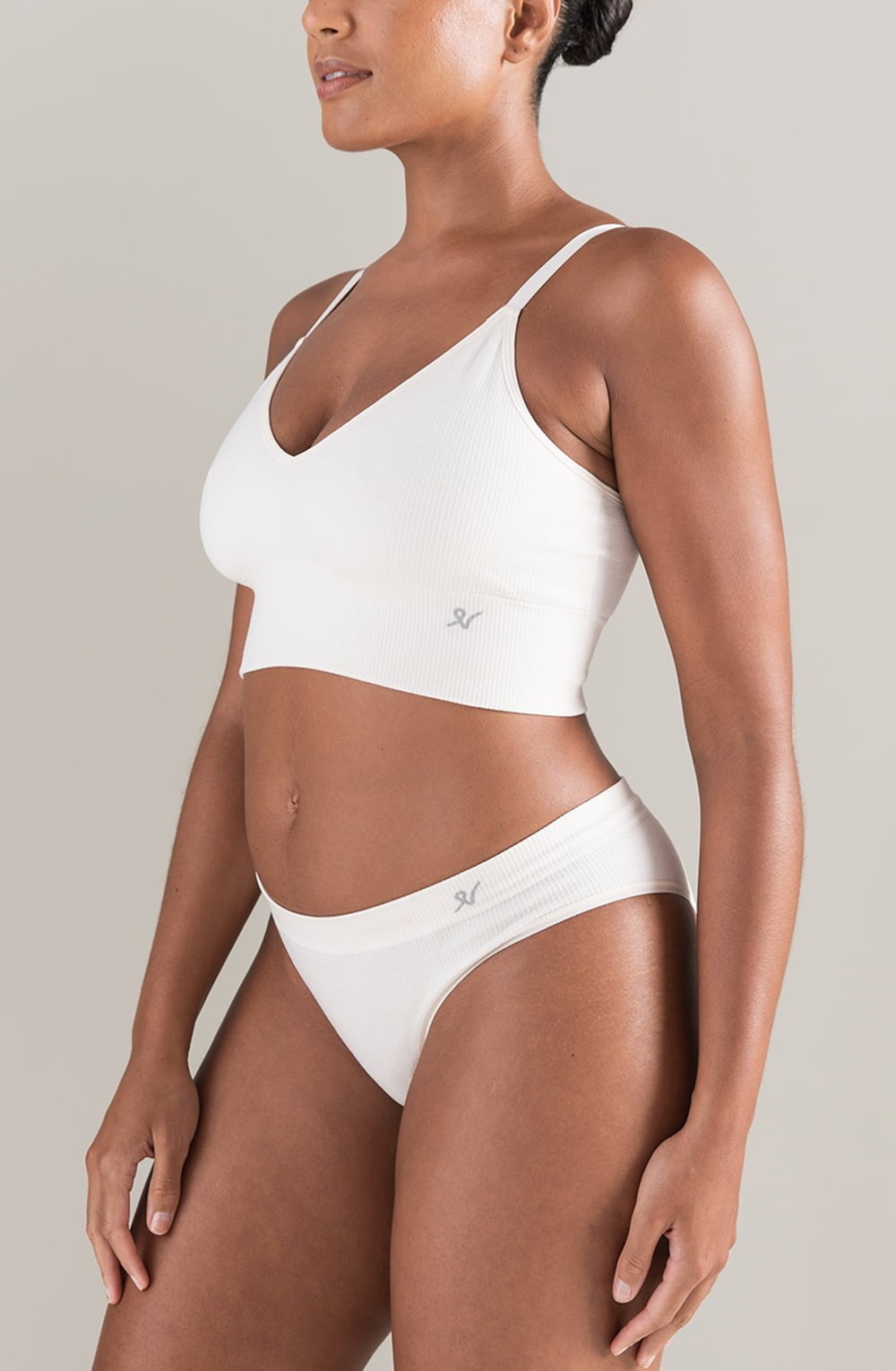 TENCEL™ High Leg Brief White Sand Sustainable Seamless Underwear
