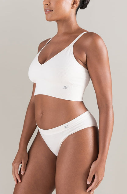 TENCEL™ High Leg Brief White Sand Sustainable Seamless Underwear