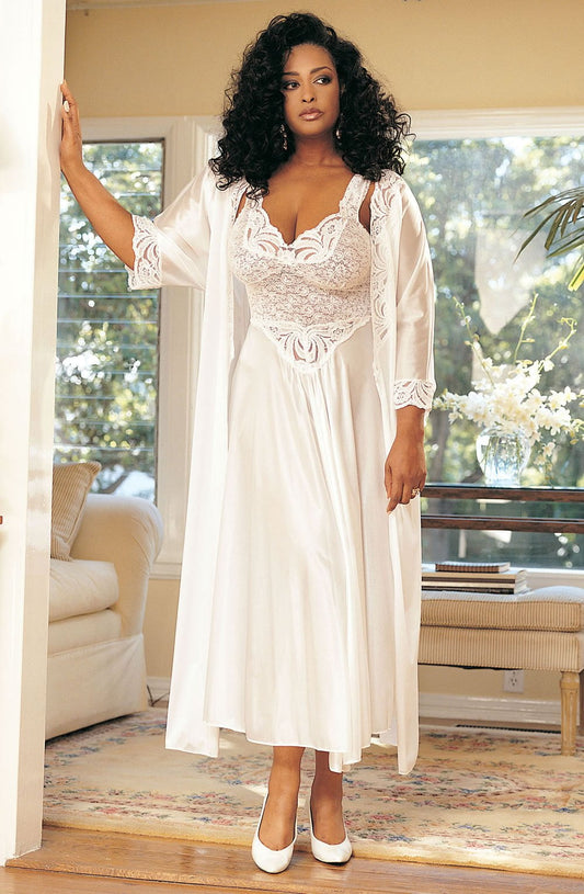Shirley of Hollywood Bridal Gown White Stretch Lace Long Dress