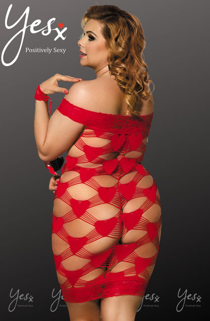 YesX Plus Size Dress with Hearts and Handcuffs Included