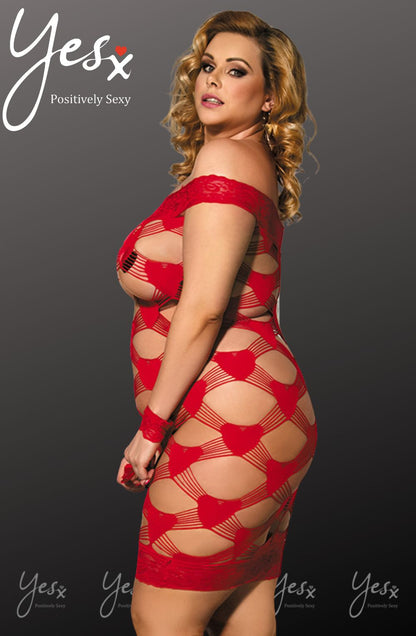 YesX Plus Size Dress with Hearts and Handcuffs Included