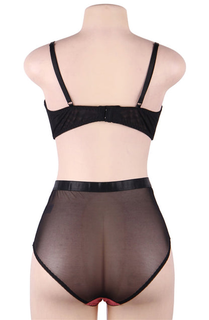 YesX Pink Bra Set with Underwired Adjustable Bra and Matching Brief in Satin Bag