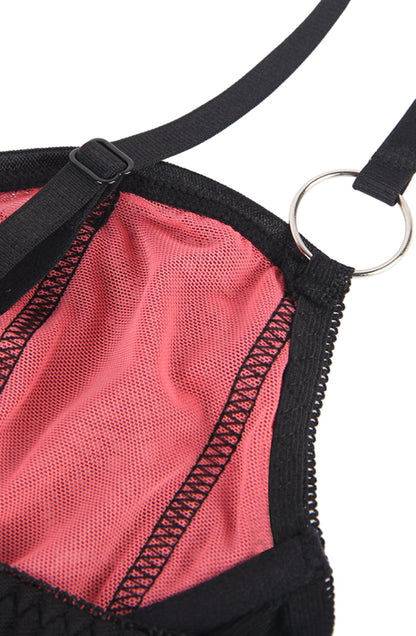 YesX Pink Bra Set with Underwired Adjustable Bra and Matching Brief in Satin Bag