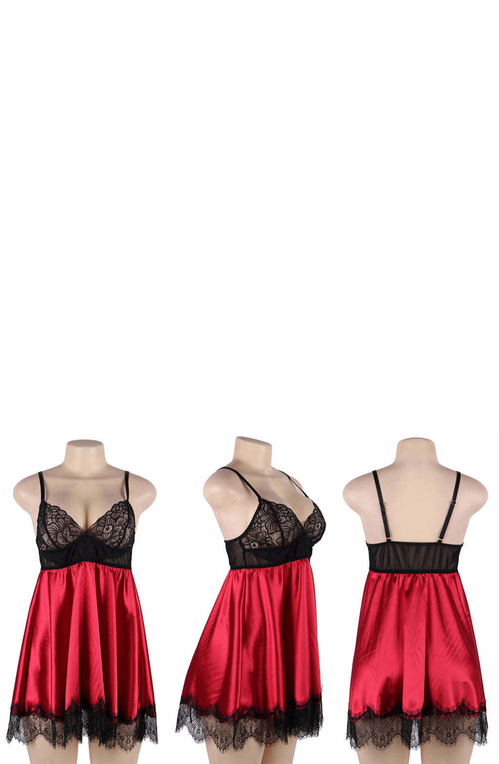 YesX Halter Dress and Blindfold Set with Adjustable Straps and Lace Cups