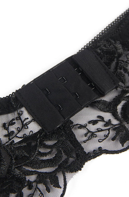 YesX Black Three Piece Adjustable Nightwear Set with Satin Bag