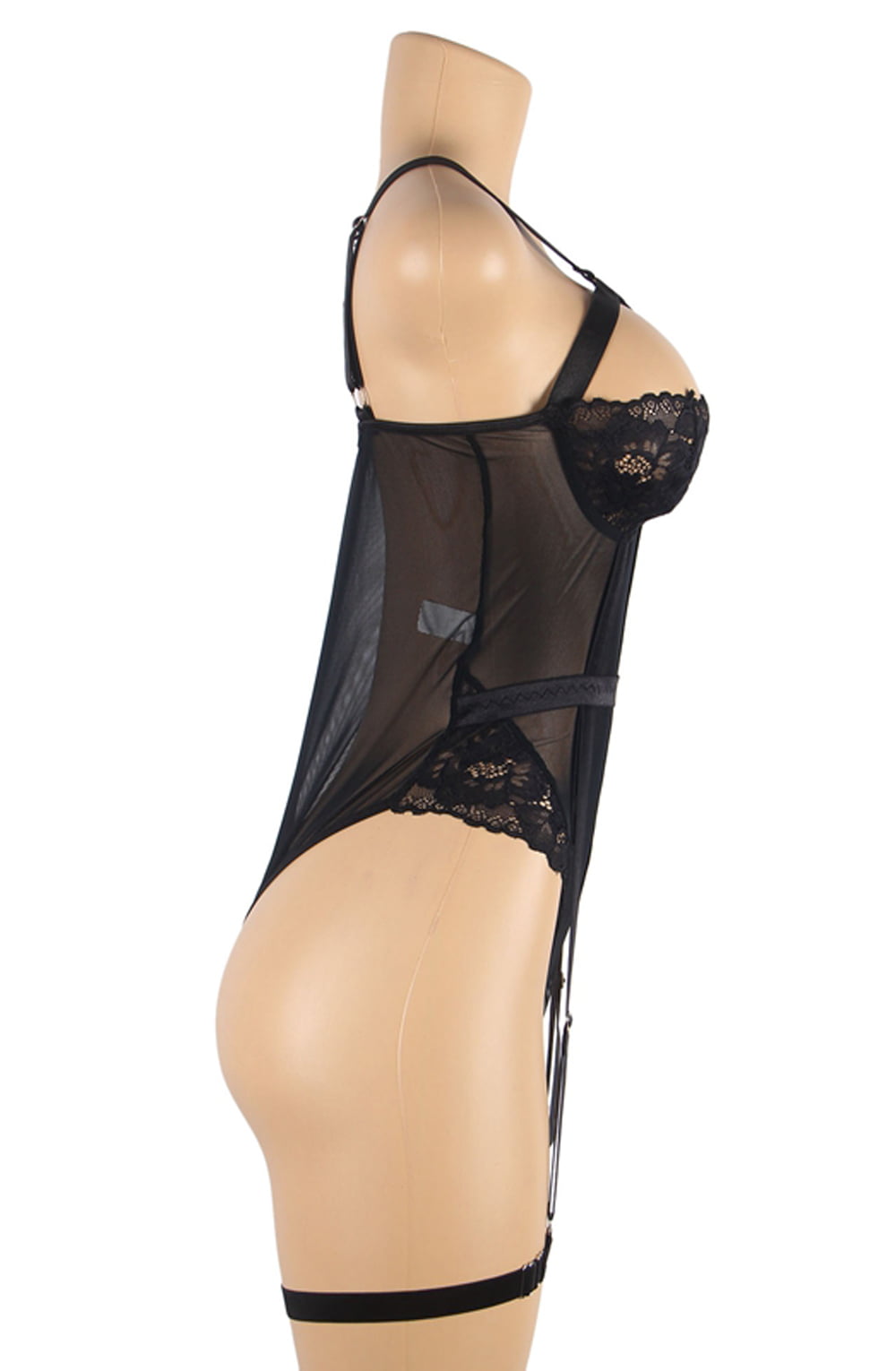 YesX Bodysuit with Lace Detailing and Adjustable Straps