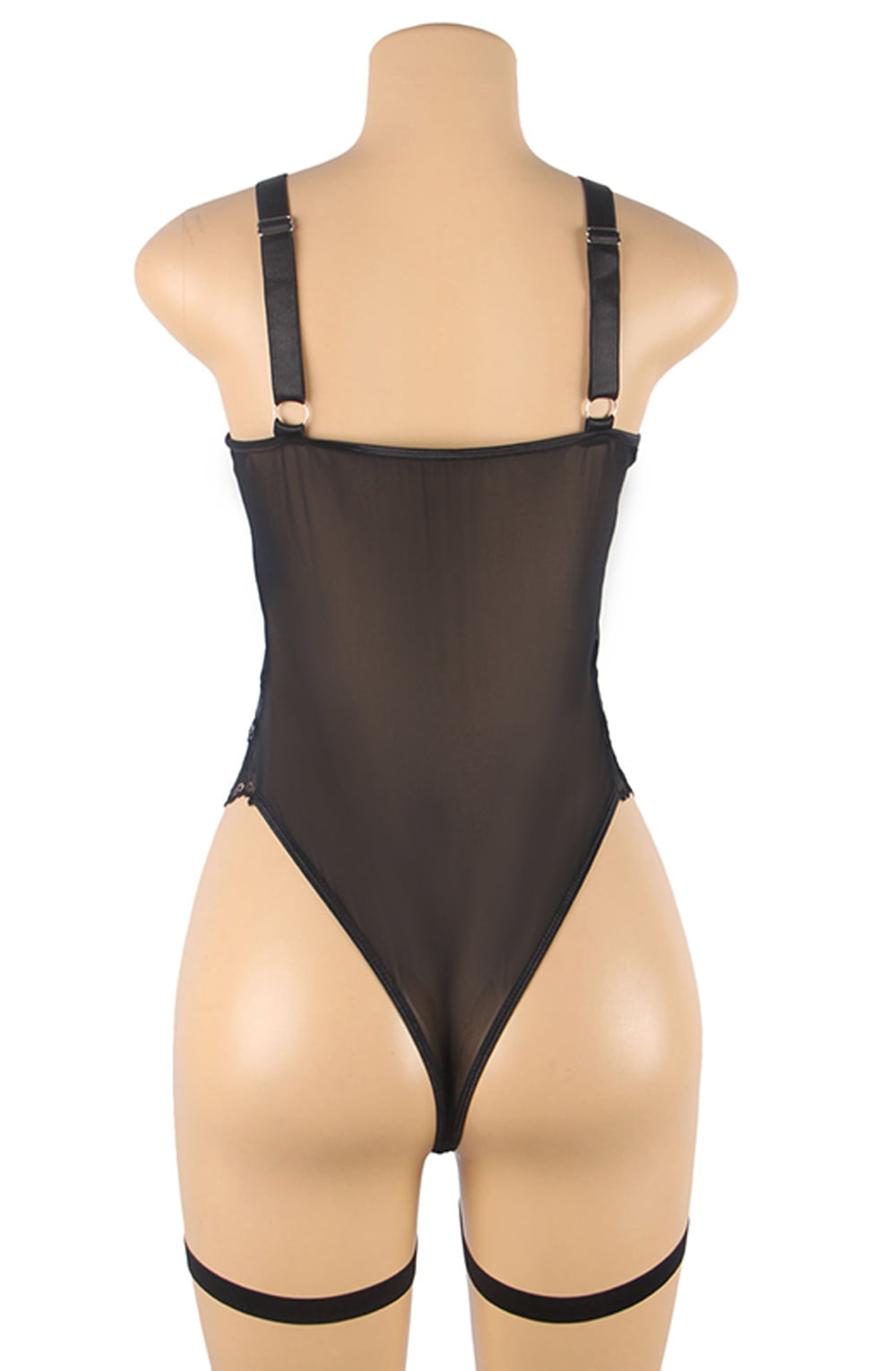 YesX Bodysuit with Lace Detailing and Adjustable Straps
