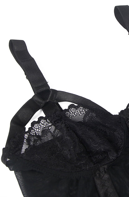 YesX Bodysuit with Lace Detailing and Adjustable Straps