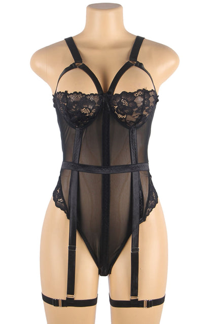YesX Bodysuit with Lace Detailing and Adjustable Straps
