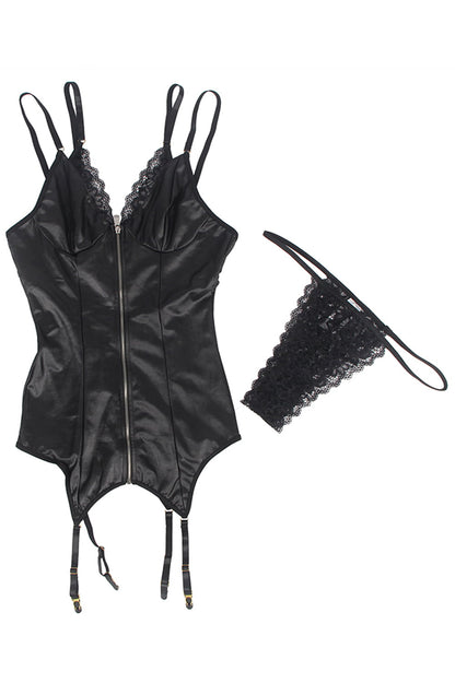 YesX waist detailed Halter Dress with Zip Front and Adjustable Straps Nightwear