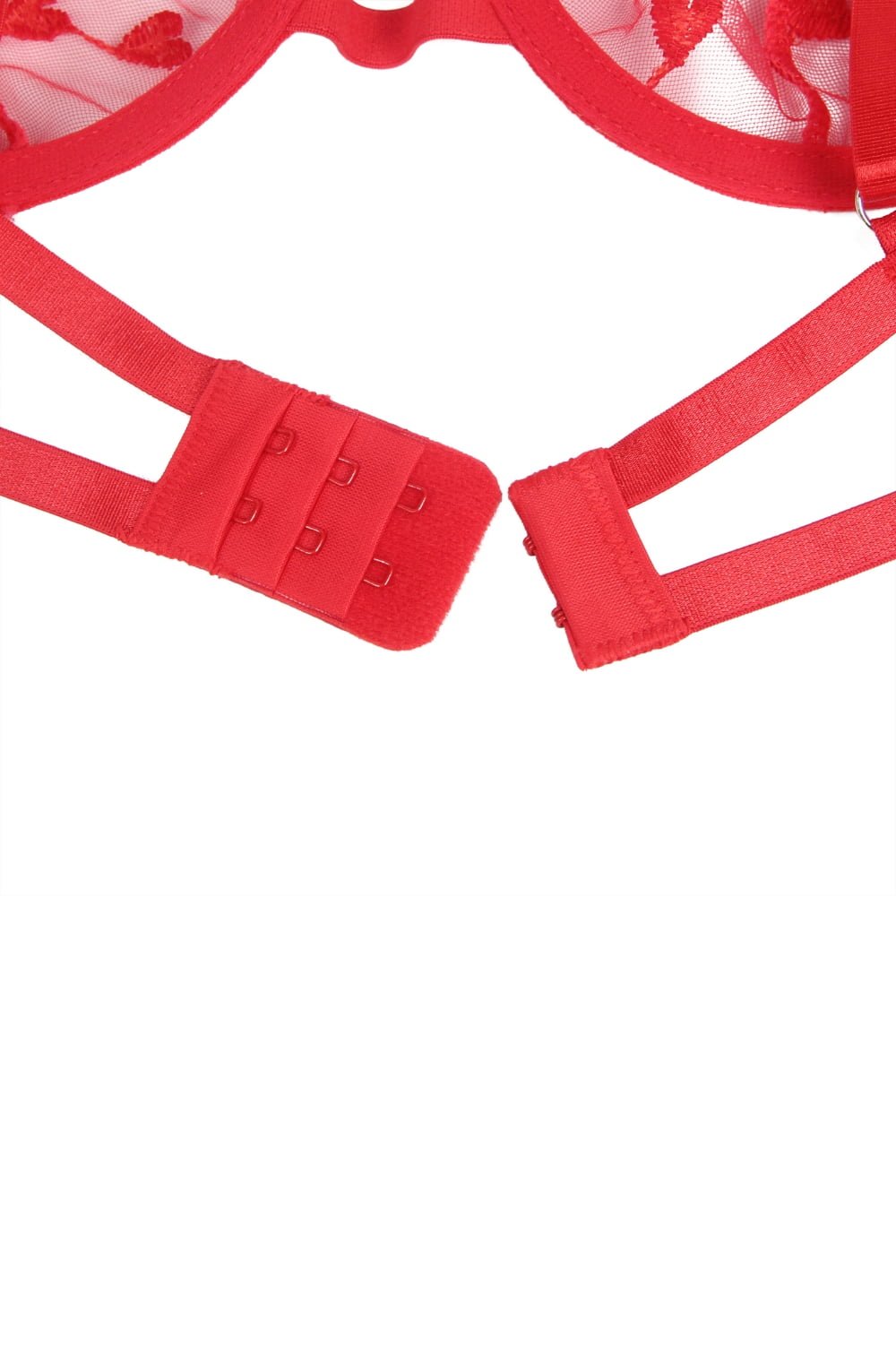 YesX Red Plus Size Bra Set with Adjustable waist detail Belt and Brief