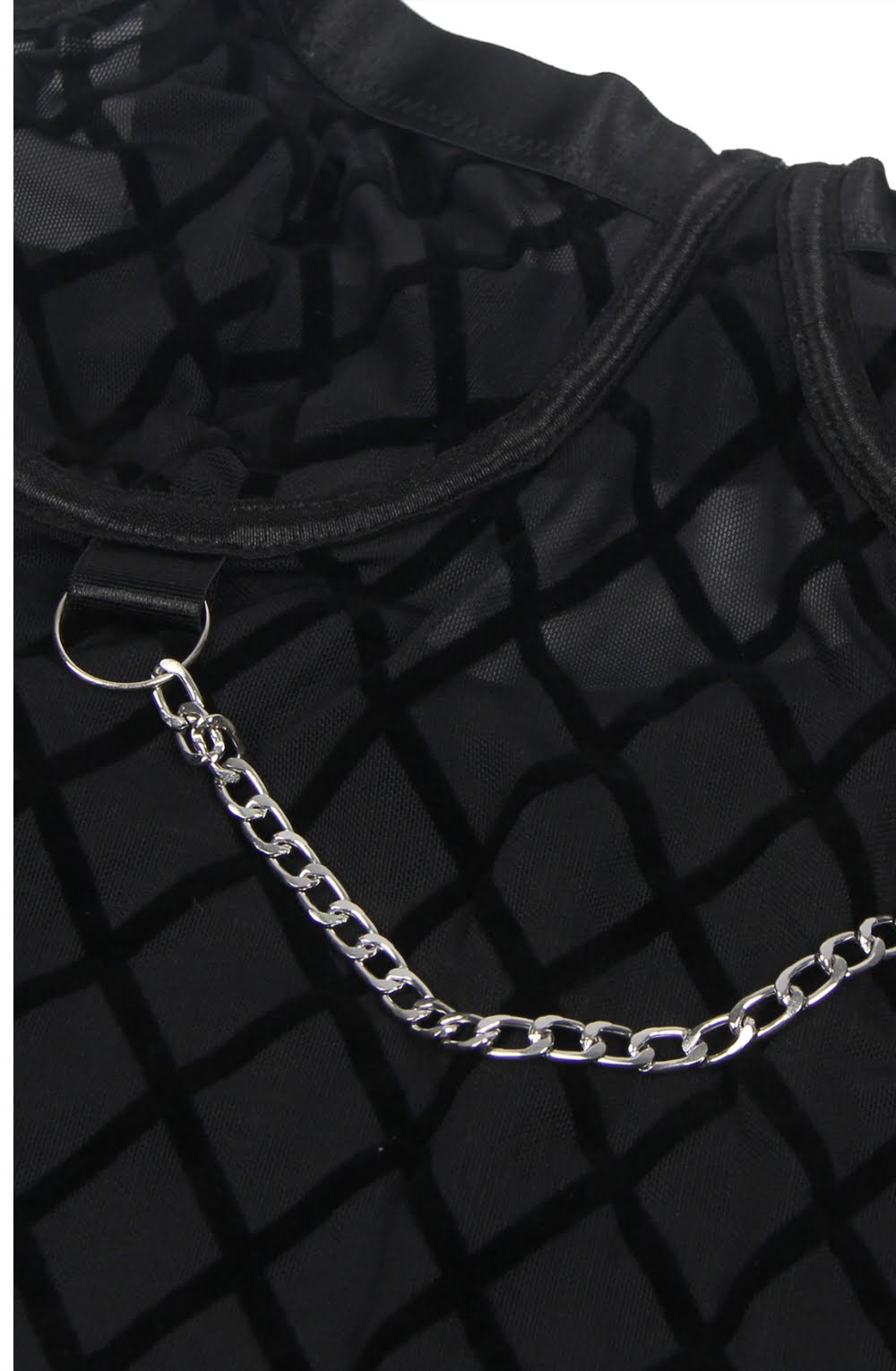 YesX Black Bodysuit with Chain Details and Adjustable waist detail Straps