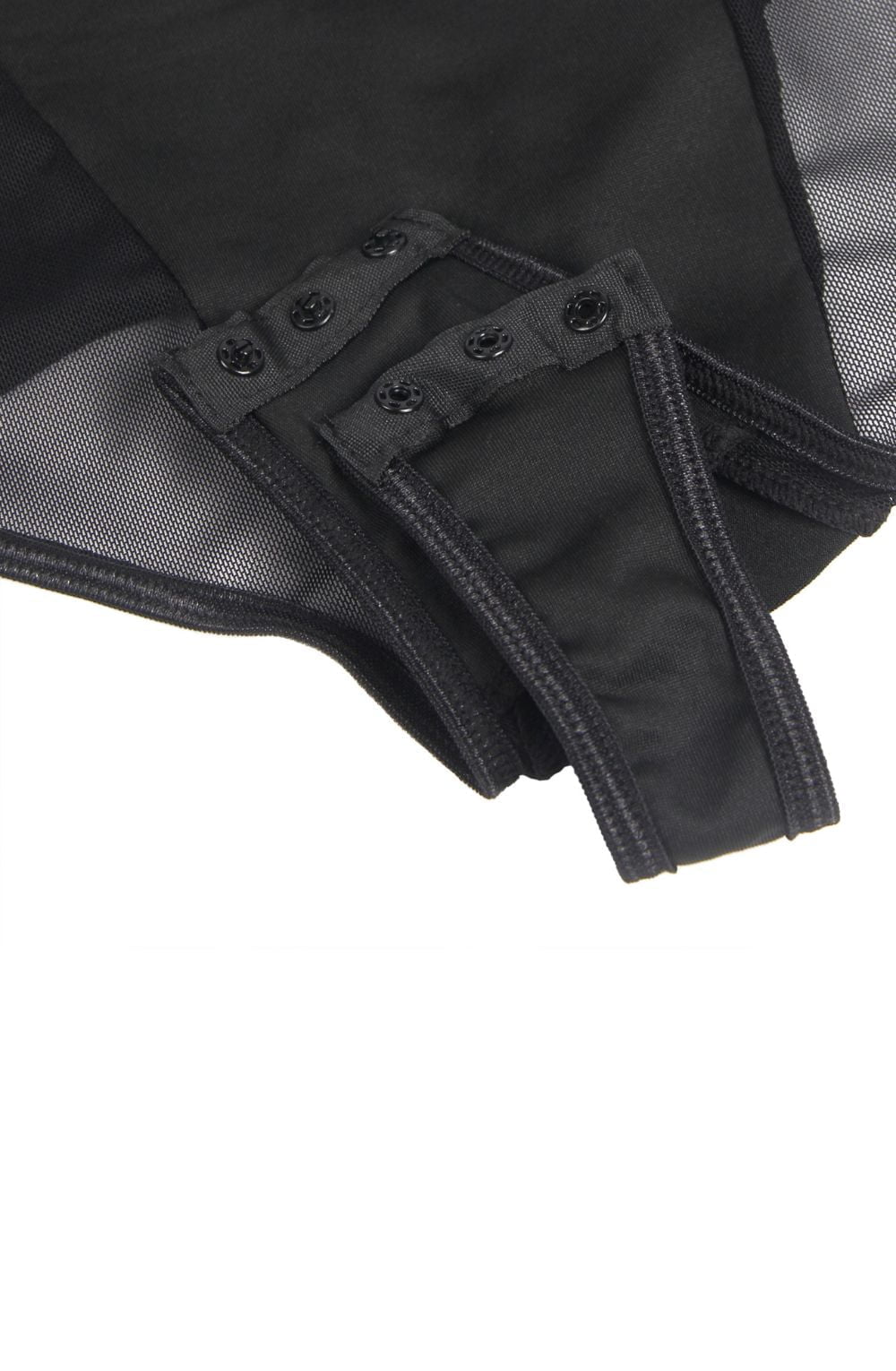 YesX Black Underwire Mesh Bodysuit with Matching Leg Rings for Women