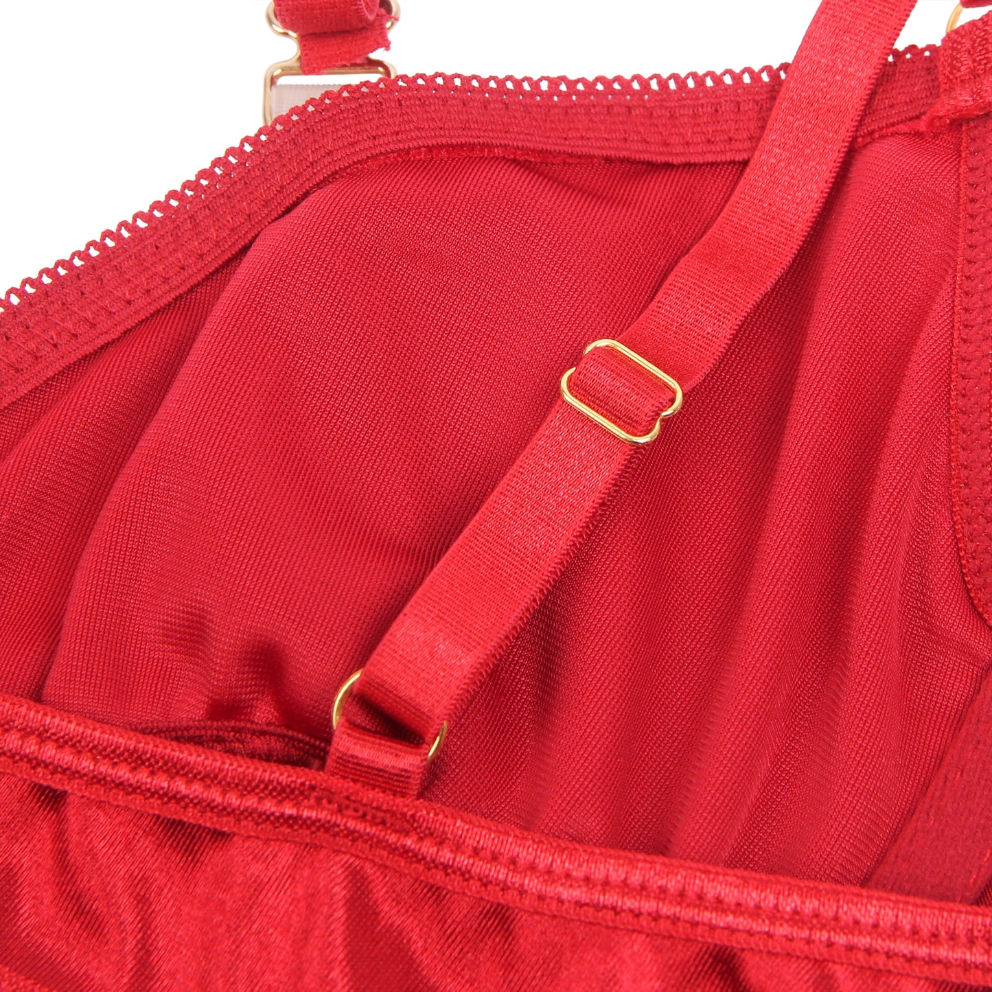 YesX Red Halter Bra Set with Underwire and High-Cut Matching Brief