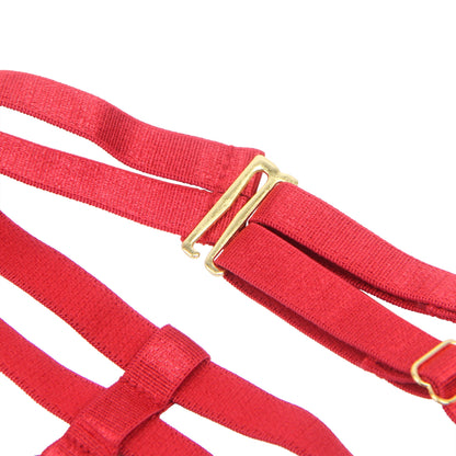 YesX Red Halter Bra Set with Underwire and High-Cut Matching Brief
