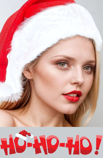 YesX Red and White Santa Hat Soft Fluffy Winter Holiday Cap