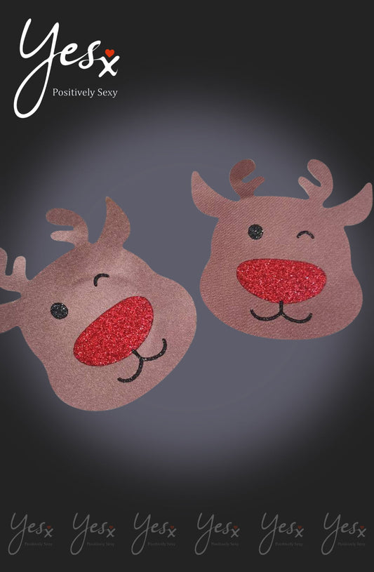 YesX Brown Red Reindeer Adhesive Nipple Covers