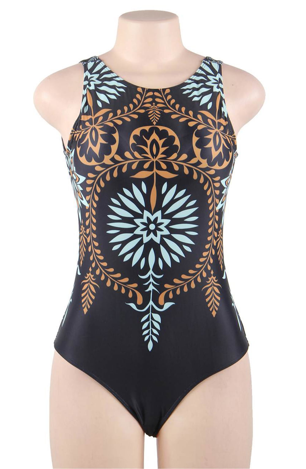 YesX Navy One Piece Swimsuit with Removable Padded Cups for Women