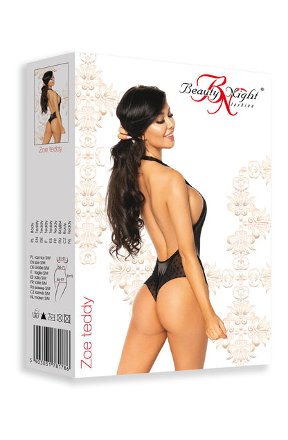 Beauty Night Zoe Black Adjustable Halter Neck Lace Body Nightwear