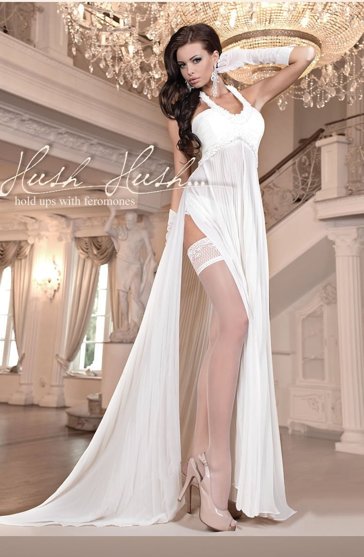 Ballerina Hold Up lightweight mesh Hosiery with Pheromones in Avorio Ivory